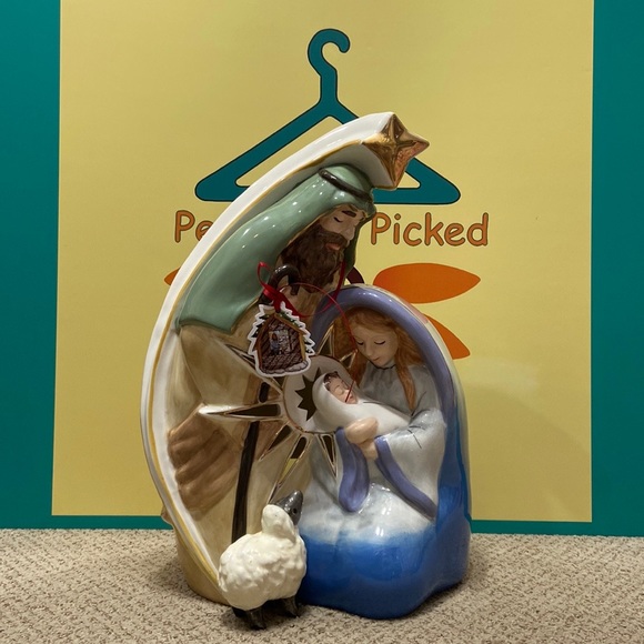 Blue Sky Clayworks HOLY FAMILY Tealight Holder